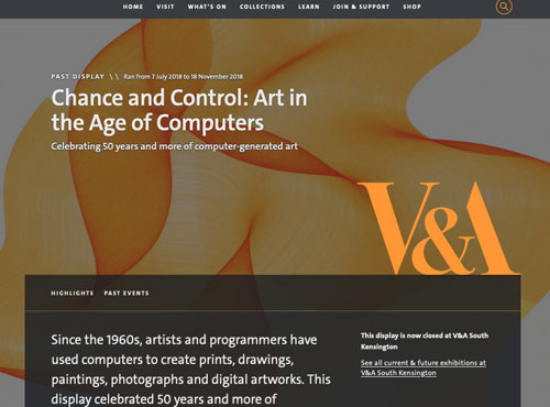 EstherRolinson - Chance and Control: Art in the Age of Computers - V&A touring exhibiton